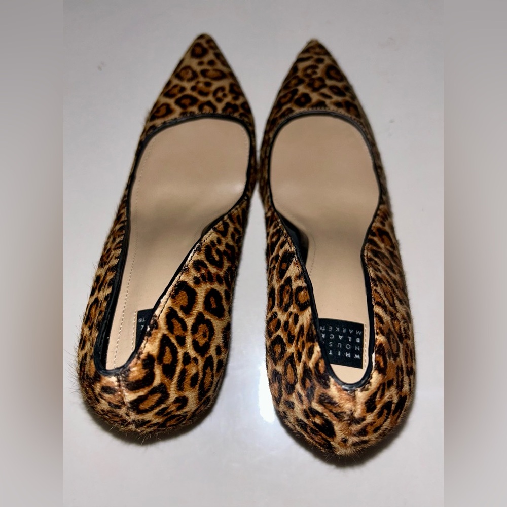 NWOB White House Black Market Leopard-Print Calf Hair Pointed Toe Pumps - Picture 8 of 8
